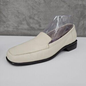 Westies Delbert Loafers 7.5 M Ivory Cream Leather Slip On Retro 90s Y2K Quality